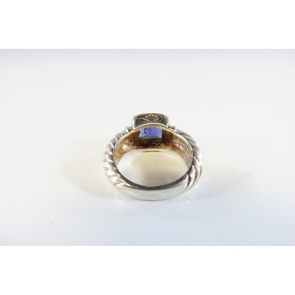 Designer Style Sterling Silver Purple Glass Noblesse Cable Ring Size 5.5 - Picture 5 of 7
